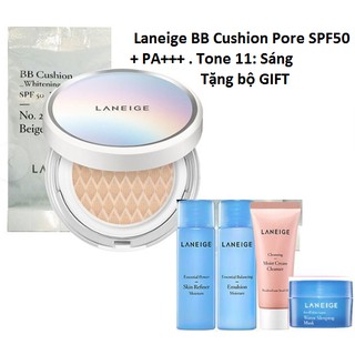 Phấn Nước Dưỡng Trắng Laneige BB Cushion Whitening/Pore SPF50+ PA+++ (Tặng Kèm Lõi Thay)