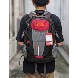 Balo Laptop Thời Trang The North Face Amira Màu Đỏ Đen Phối Xám
