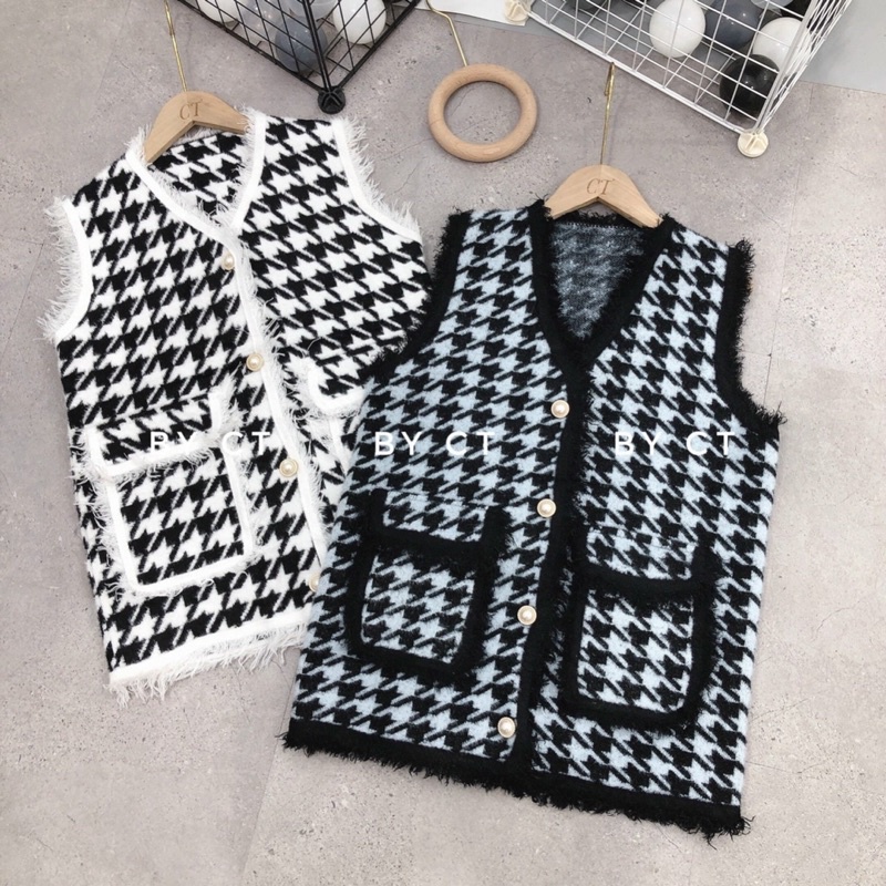 Áo gile lông thỏ ziczac hot hit