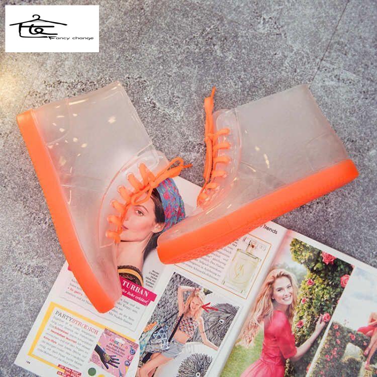 Ủng Cao Su Trong Suốt Chống Trượt Chống Thấm Nước Thời Trang Hàn Quốc Cho Nữ