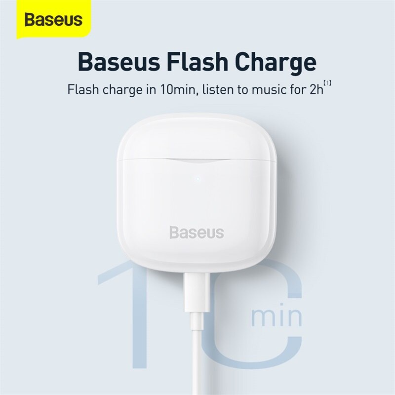 Tai Nghe Không Dây baseus e3 tws bluetooth 5.2 Chống Ồn Có Điều Khiển Cảm Ứng Pin Lâu Trôi Cho iphone xiaomi Điện Thoại