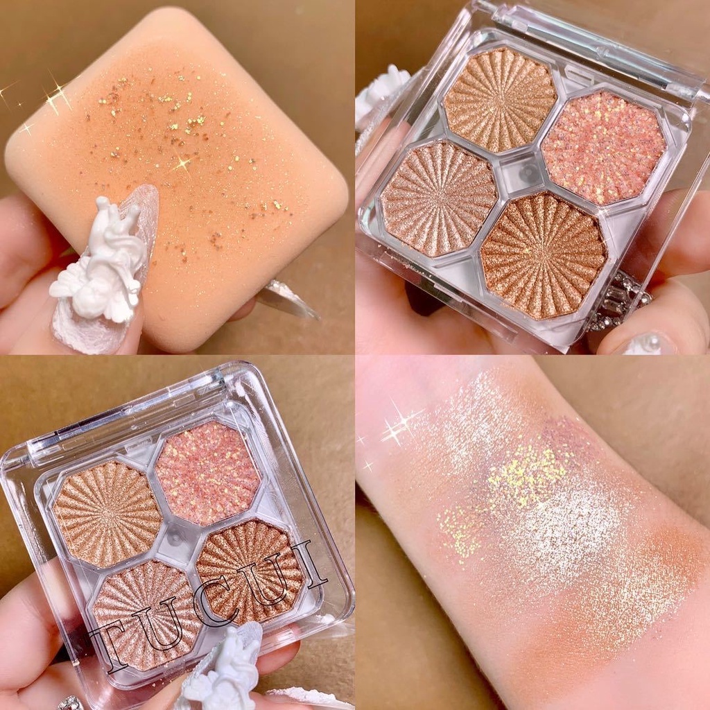 [Hàng mới về] Bảng phấn mắt bốn màu ánh nhũ chống mồ khôi/ kháng nước | BigBuy360 - bigbuy360.vn