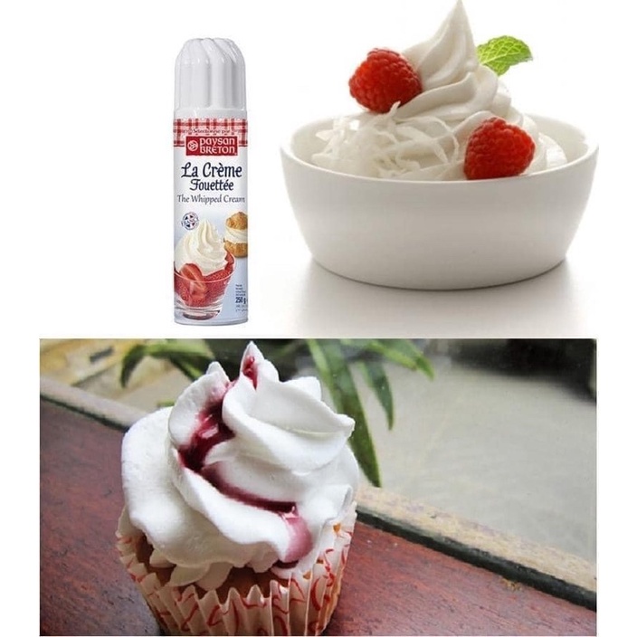 Kem tươi dạng xịt Whipped Cream Paysan Breton 250g