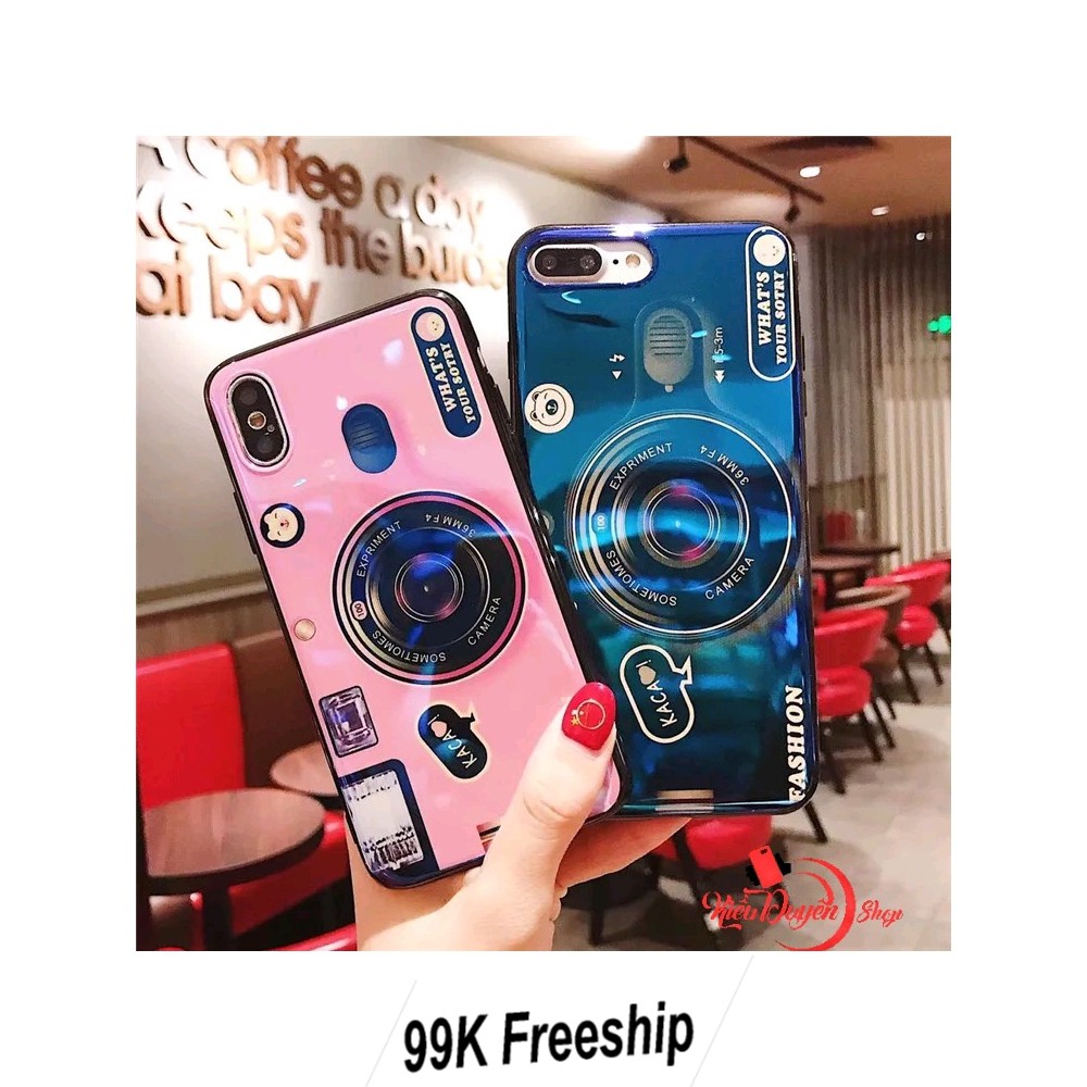 Ốp lưng Iphone hình máy ảnh 5,5s,6,6s,6 Plus,6s Plus7,8,7 Plus,8 Plus,X,Xs,Xs Max,XR,11,11 Pro Max tặng giá đỡ và dây