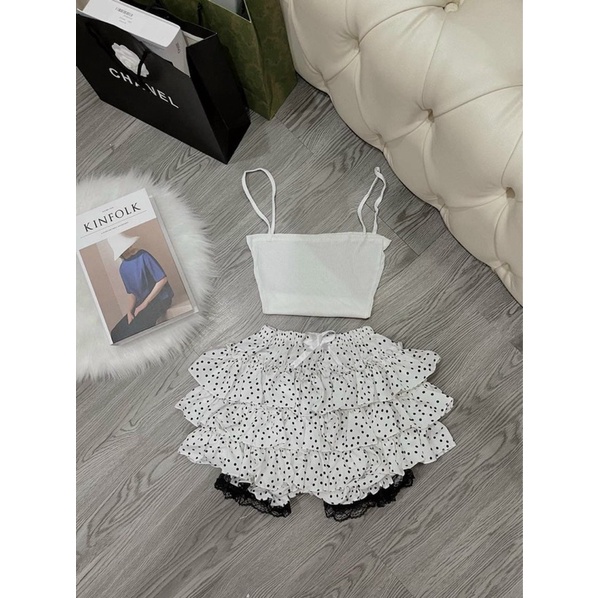 SET HOT ÁO BOZIP KÈM CHÂN VÁY TẦNG XOÈ