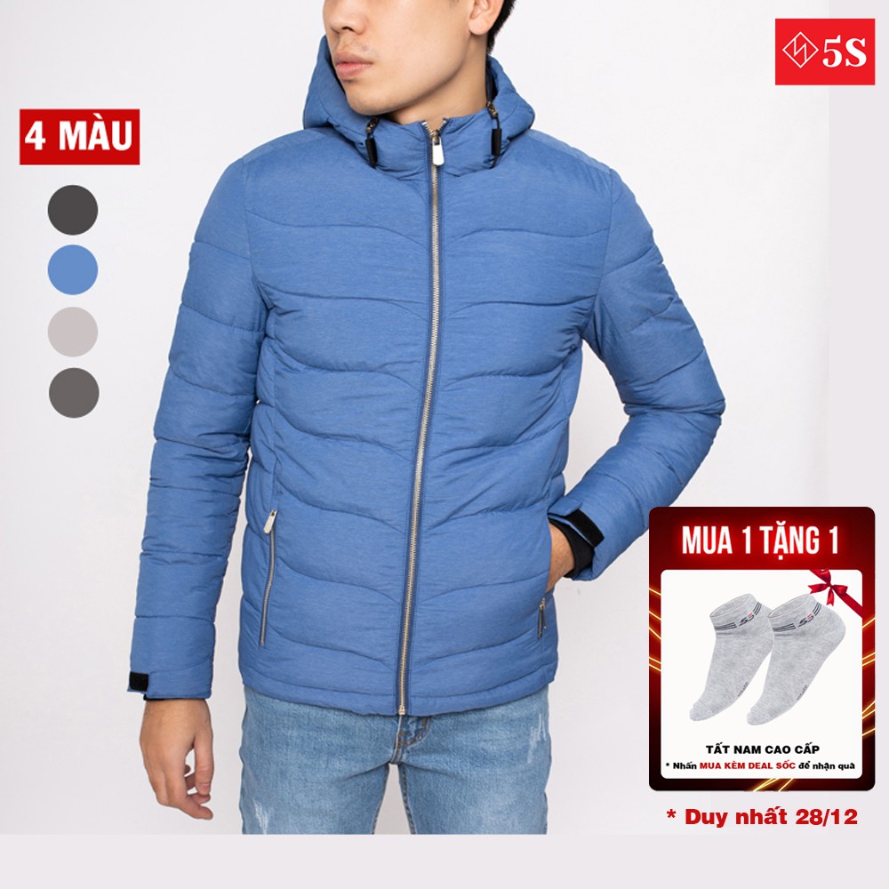 Áo Phao Nam 5S Chần Bông Siêu Ấm 4 Màu, Vải Melang Siêu Mềm