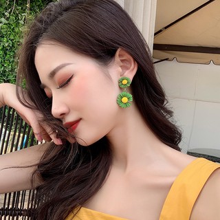 Bông tai hoa cúc kép phong cách G-D đáng yêu BT188