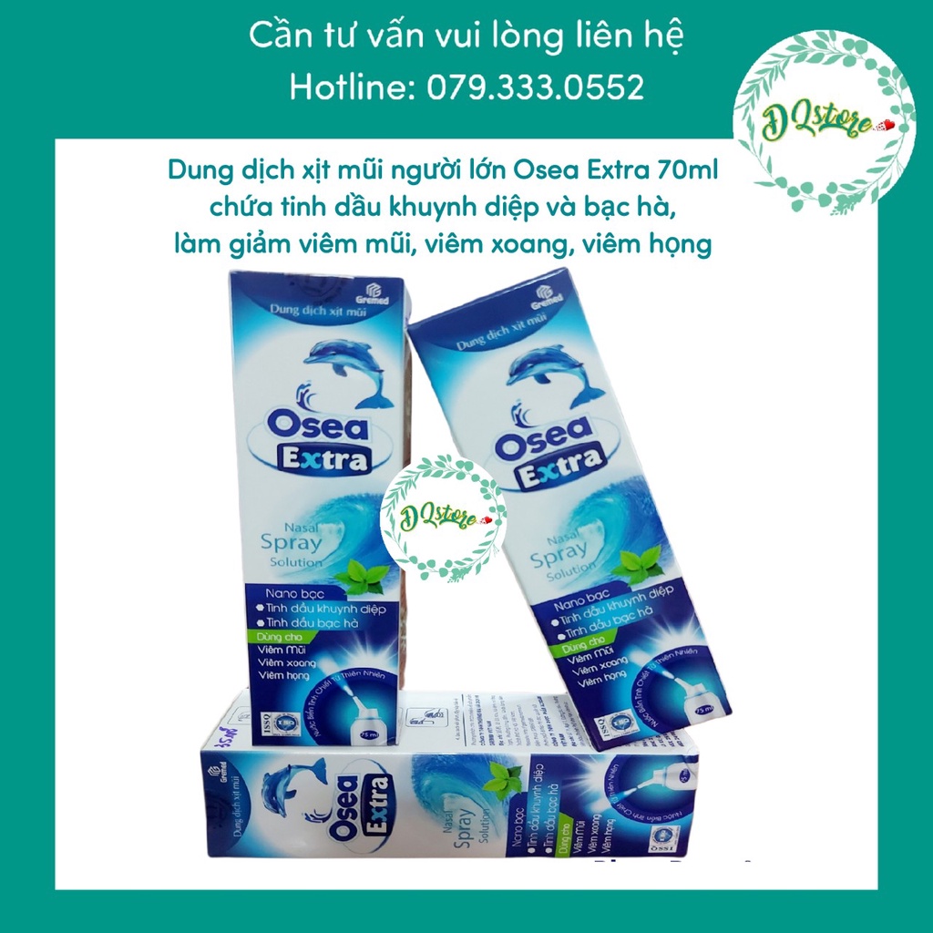 Dung dịch xịt mũi người lớn Osea Extra và trẻ em Osea Baby - Xịt thông mũi giảm nghẹt mũi, vệ sinh, dưỡng ẩm 75ml