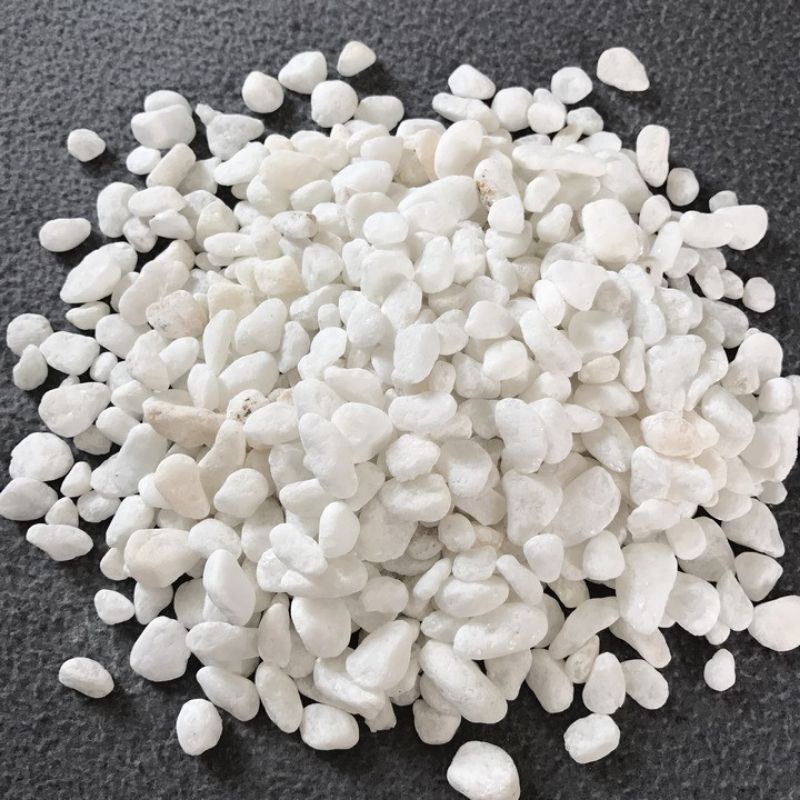Sỏi trắng trang trí sân vườn, sỏi trang trí bể cá size 2-4cm túi 1kg