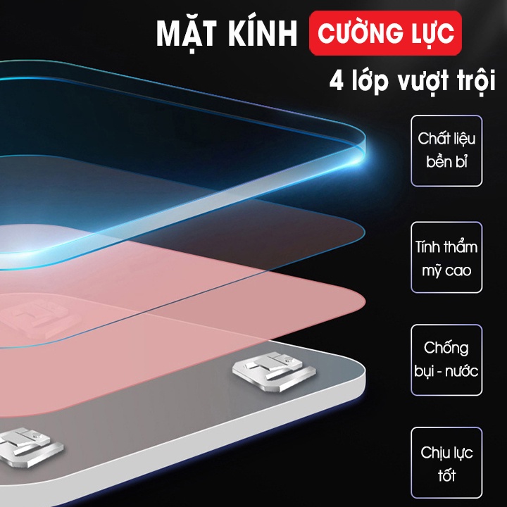 CÂN ĐIỆN TỬ IP MẶT GƯƠNG CHỊU LỰC ĐẾN 180KG ĐO CÂN NẶNG VÀ NHIỆT ĐỘ PHÒNG CHÍNH XÁC 100%