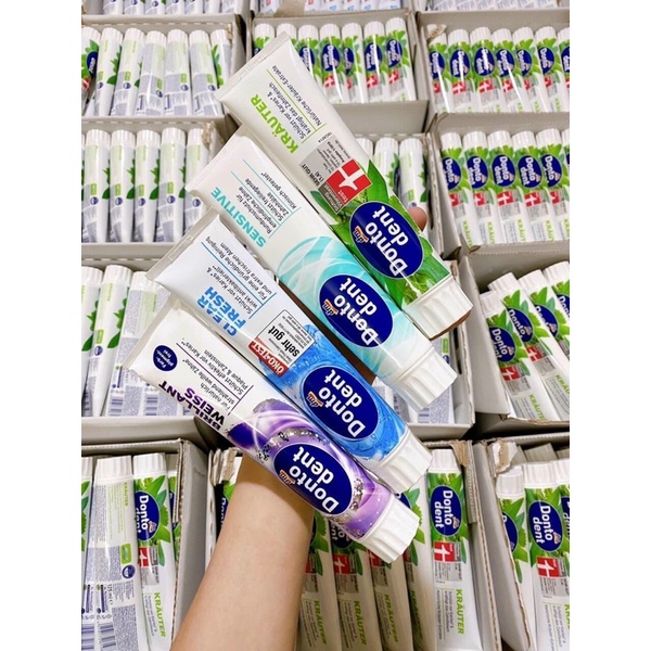 Kem đánh răng Dontodent làm sạch răng bảo vệ men răng hơi thở thơm mát, 125ml