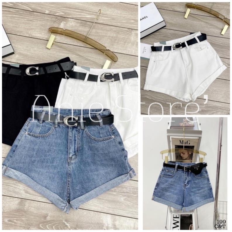 Quần Short Jeans Nữ Xắn Gấu 🦋 Quần Đùi Nữ Vải Bò Trơn Dáng Ngắn 3 Màu 🦋 !