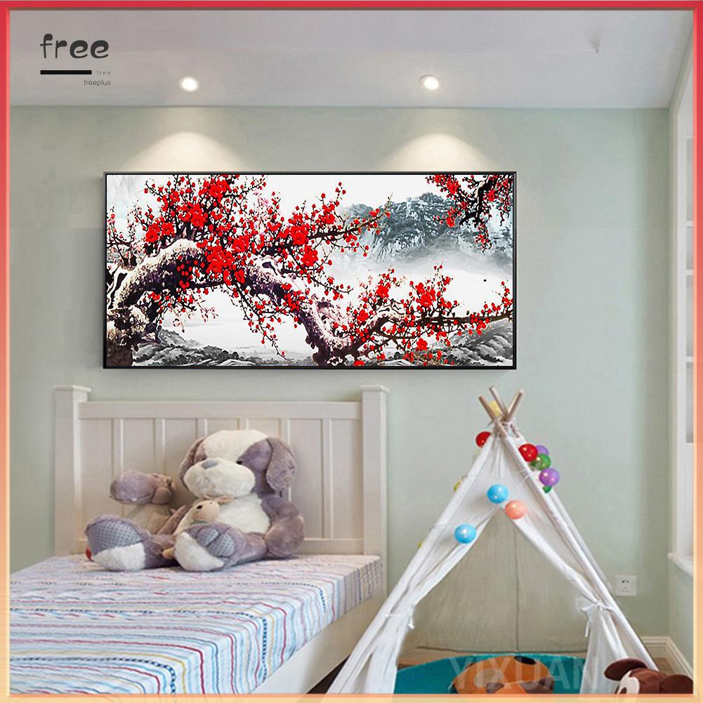 Tranh Đính Đá Kim Cương Toàn Bộ 5d Diy Hình Vẽ Hoa Đào