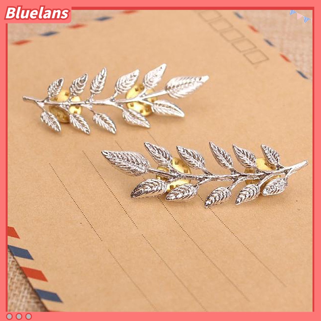 1 Cặp Ghim Cài Áo Hình Chiếc Lá Trang Trí Quần Áo Dài 48h