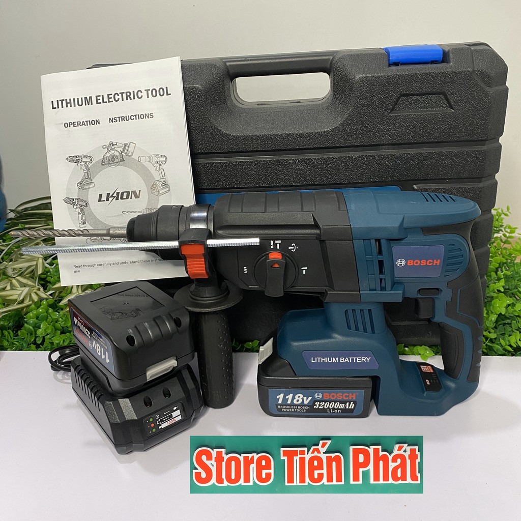 [Bảo hành 12 tháng] Máy khoan pin bê tông BOSCH 118V - Không chổi than