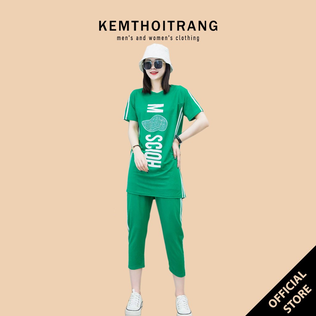 Bộ đồ nữ mặc nhà, Quần lửng cá tính, Chất cotton co giãn mát mềm cực xinh