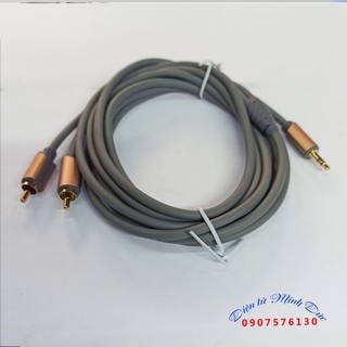 Audio cable - cable aux 3.5mm to 2 rca cable - dây 3.5 ly - av choseal xám