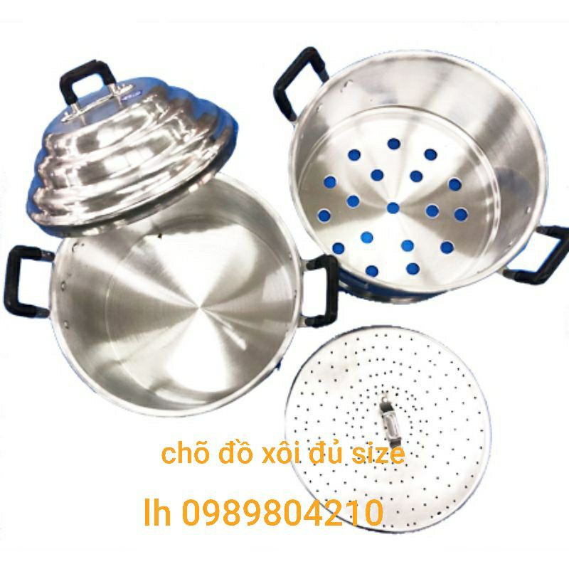 Chõ hấp xôi,đồ xôi nhôm Mạnh Hùng size 20,size 22,size 24 ,bộ chõ hấp xôi 1 kg,2 kg ,3kg gạo