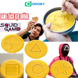 Squid Game Kẹo Tách Đường Trò Chơi Con Mực Tách Kẹo Đường Dalgona Thử Thách Tính Kiên Nhẫn Giảm Stress