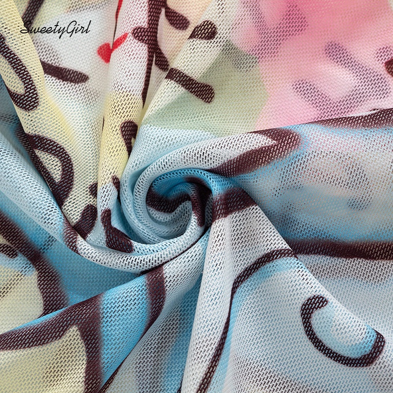 Áo Tank Top Cổ Tròn In Họa Tiết Hoạt Hình Dễ Thương Thời Trang 2022 Cho Nữ