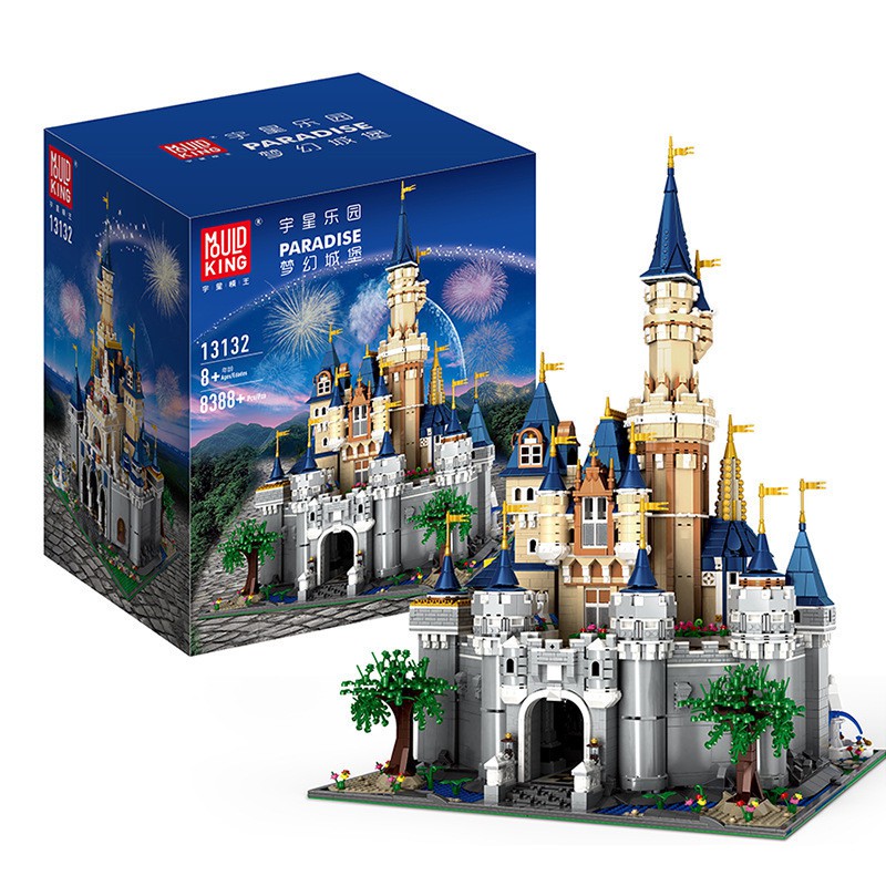Mould King 13132 Disney Castle Paradise Bộ đồ chơi lắp ráp Lâu đài cổ tích 8388 chi tiết