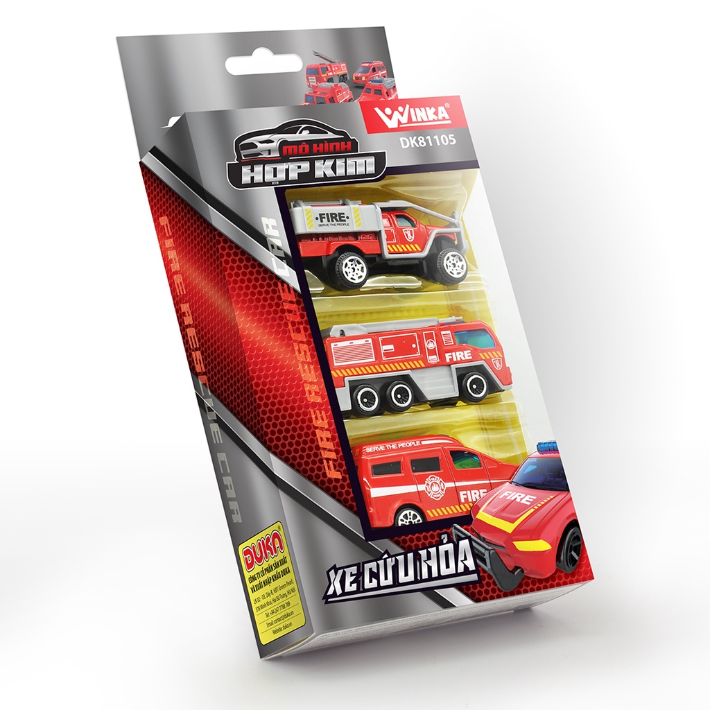 Mô Hình Hợp Kim - Xe Cứu Hỏa DK81105 - Duka