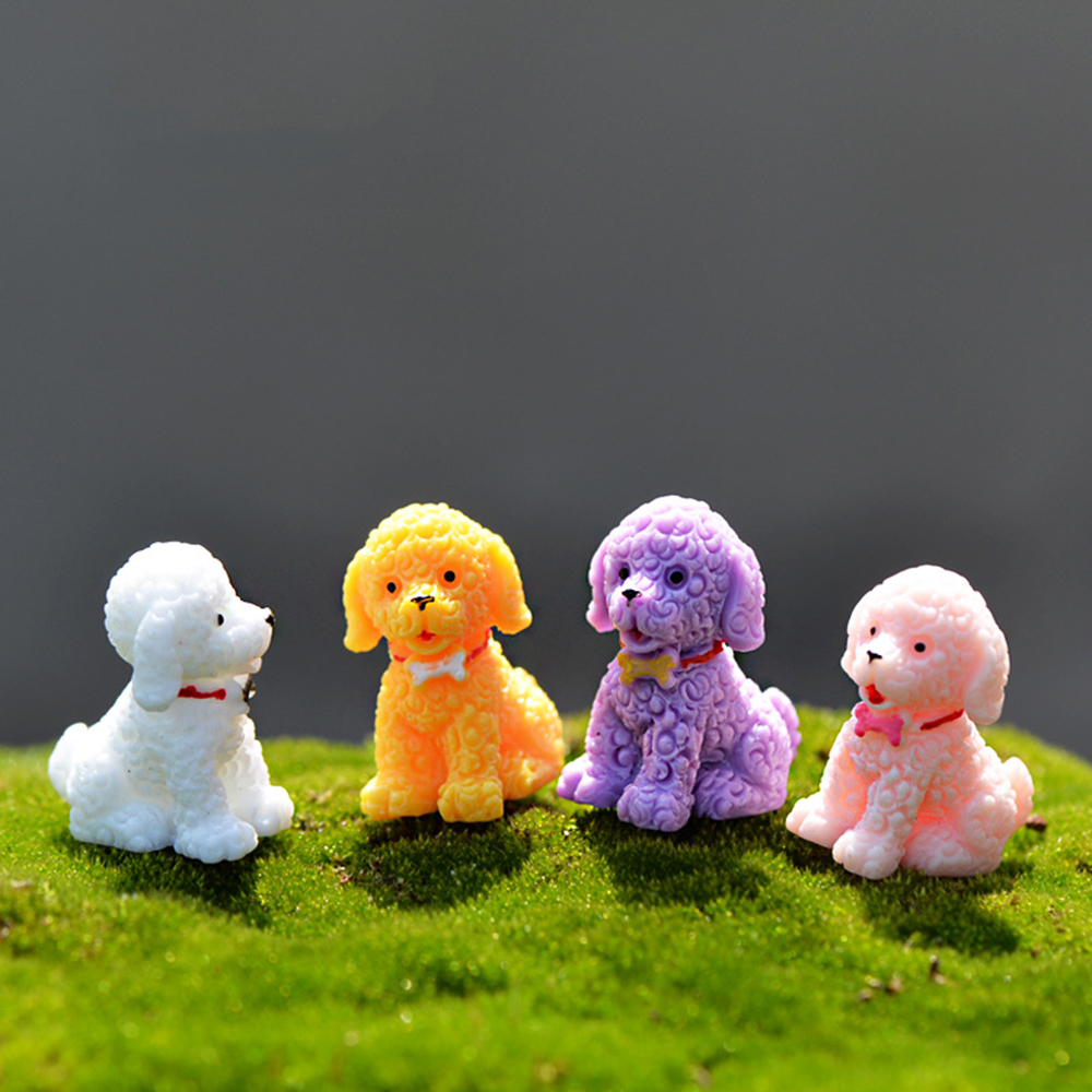 Đồ trang trí Chú Chó Teddy Mini Bằng Nhựa Resin Dễ Thương Dùng Trang Trí Tiểu Cảnh / Nhà Búp Bê Diy