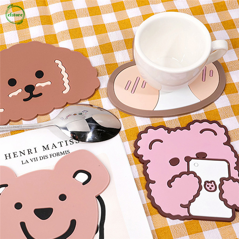 Miếng Lót Ly Chống Thấm Nước Chống Trượt Hình Hoạt Hình Dễ Thương