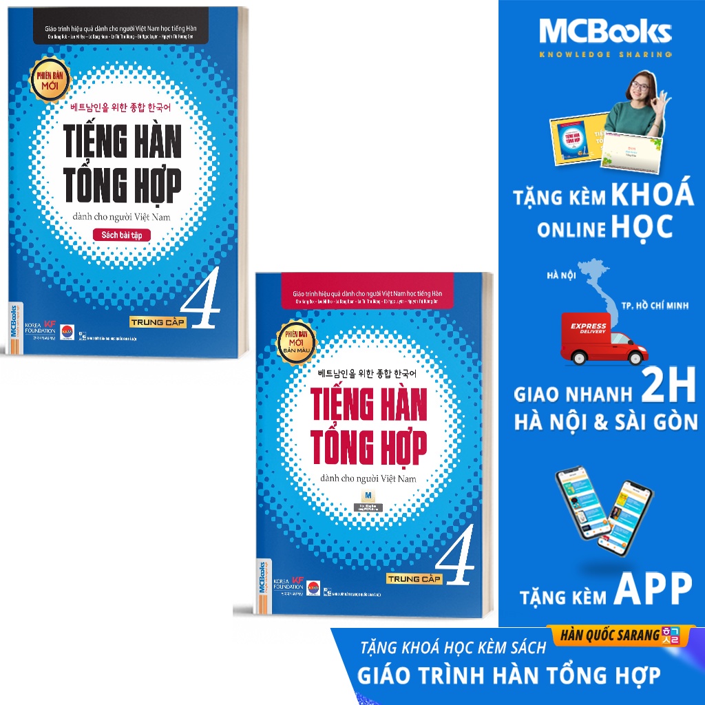 Sách - Combo Tiếng Hàn Tổng Hợp Dành Cho Người Việt Nam Trình Độ Sơ Cấp Tập 1-6 - Giáo Trình kèm Sách Bài Tập
