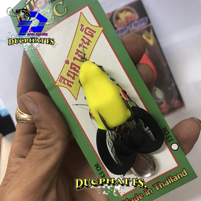 Mồi câu lure cá lóc 3 màu . Nhái thái câu lure rất nhậy cá !!!