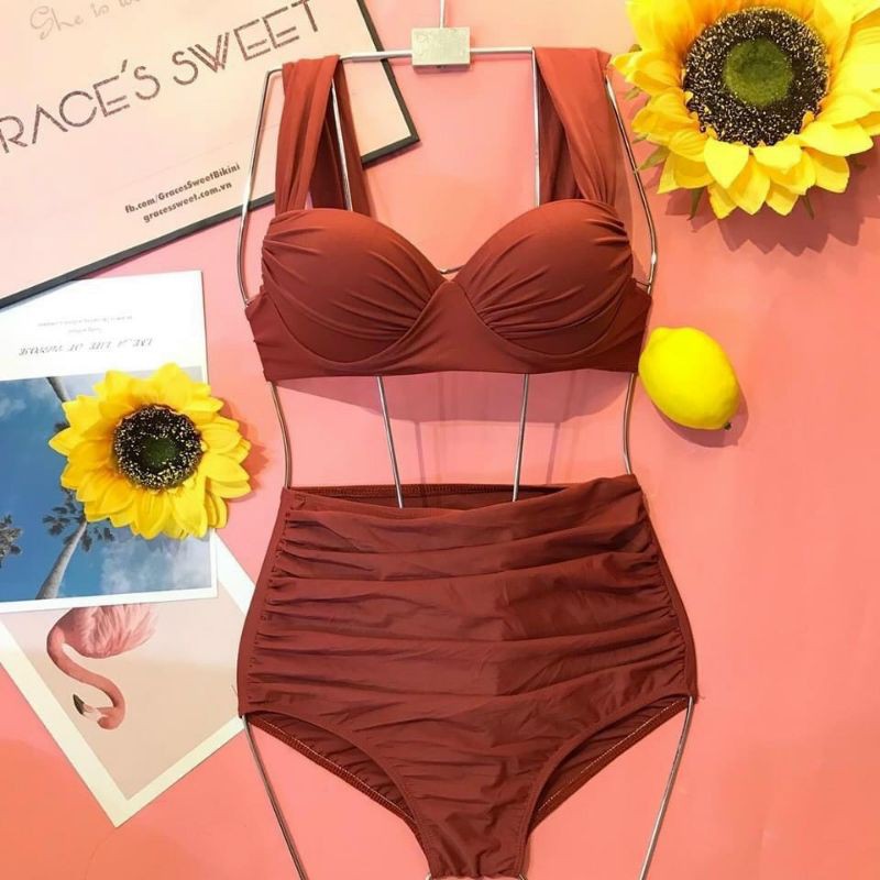 Bikini, Đồ Bơi Đi Biển Hai Mảnh Tay Vuông Cạp Cao Sexy NS16 | BigBuy360 - bigbuy360.vn