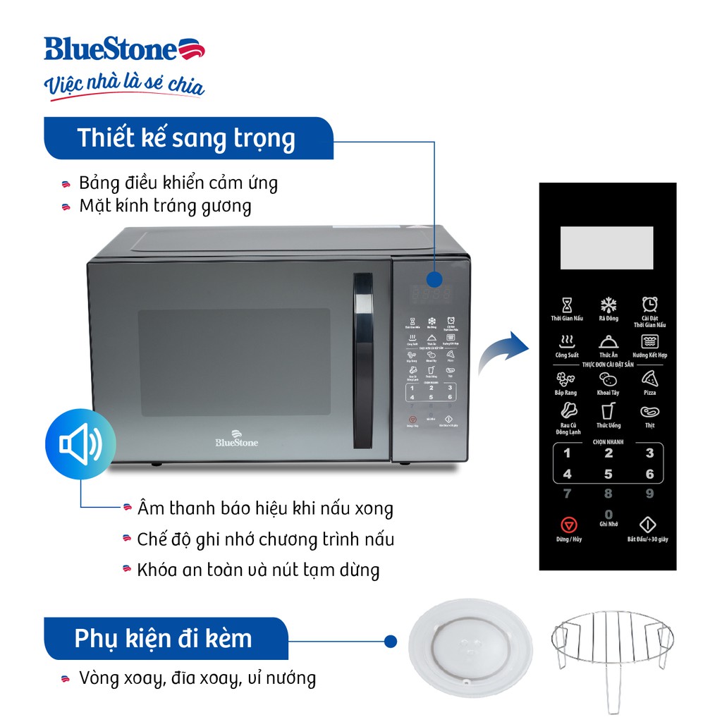 [Mã ELBLUEWL5 giảm 10% đơn 500K] Lò vi sóng điện tử kèm nướng MOB-7833