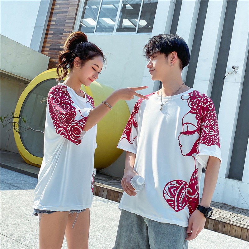 ✳✜National Tide T-shirt nam cắt giấy hoa-dan phong cách Trung Quốc LN vài chiếc áo phông ngắn tay in năm- điểm rời q