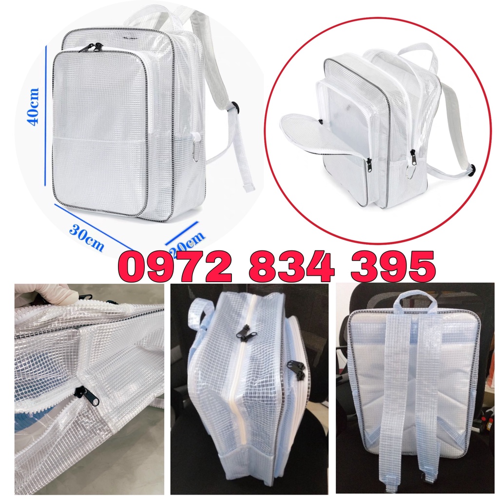 Ba lô trong suốt đựng đồ trong phòng sạch chống tĩnh điện