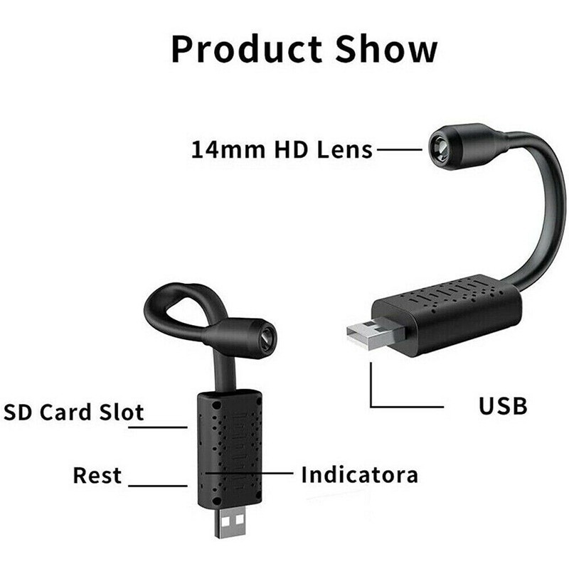 Camera di động chạy App V380 PRO U21 Full HD1080P  - nguồn Cổng USB -  Góc siêu rộng cắm là chạy