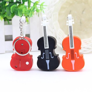 Móc chìa khóa hình đàn violin có đèn LED sáng tạo