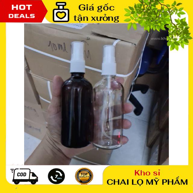 Chai Xịt Phun Sương ❤ GIÁ TẬN GỐC ❤ Chai xịt phun sương Thủy Tinh 50ml, 100ml chiết mỹ phẩm, phụ kiện du lịch