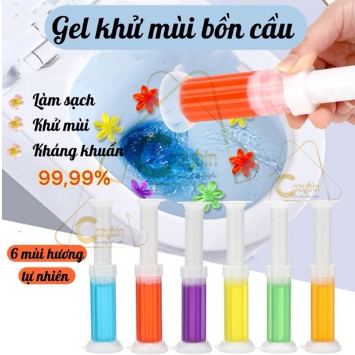 Gel thơm khử trùng bồn cầu gel khử mùi bồn cầu dạng thạch hình bông hoa với 6 mùi thơm cho toilet