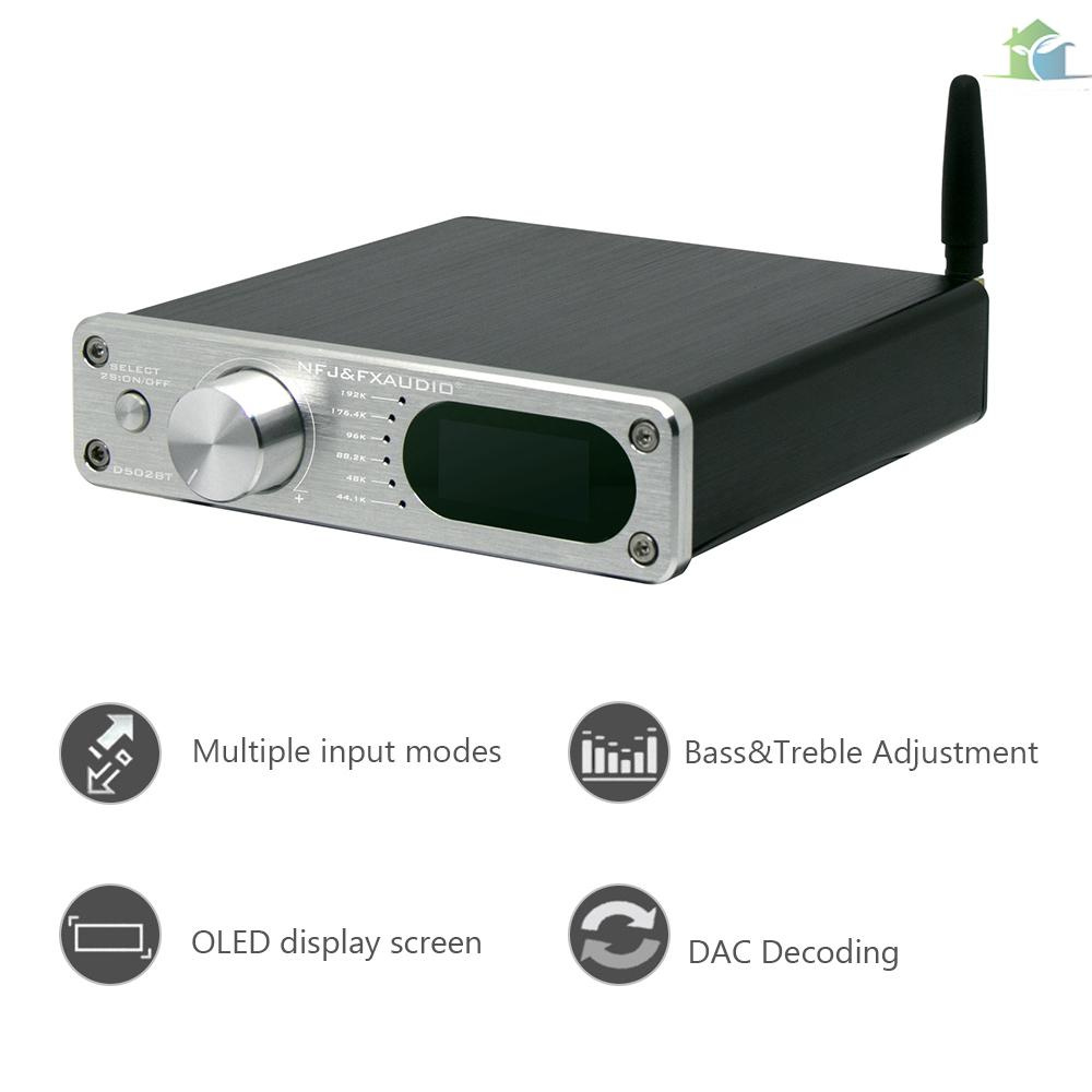 YOUP  FX-AUDIO D502BT Pure Digital Amplifier 2.1 Subwoofer Home HIFI Decoding Amplifier Headphone DAC AMP