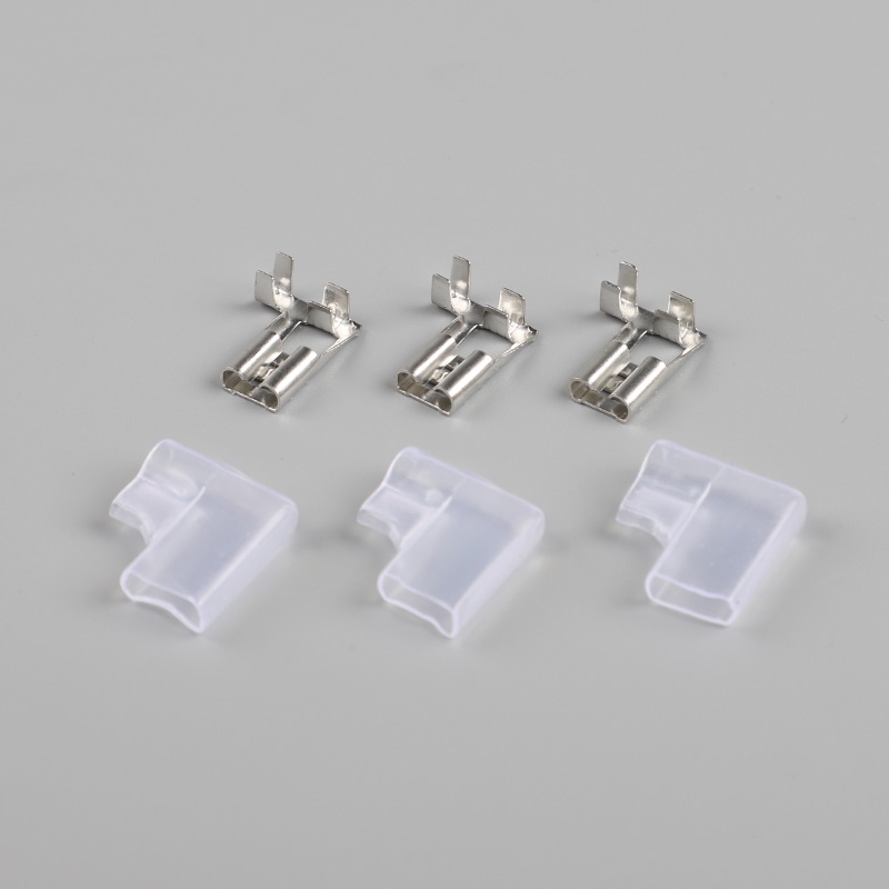 Bộ 100 đầu nối dây điện hình chữ L cách điện 6.3 0.3-2.5mm2 chuyên dụng