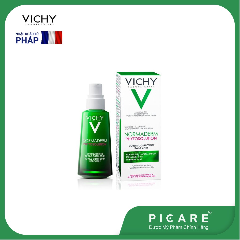 Gel dưỡng ẩm kép giảm mụn Vichy Normaderm Phytosolution Daily Care 50ml