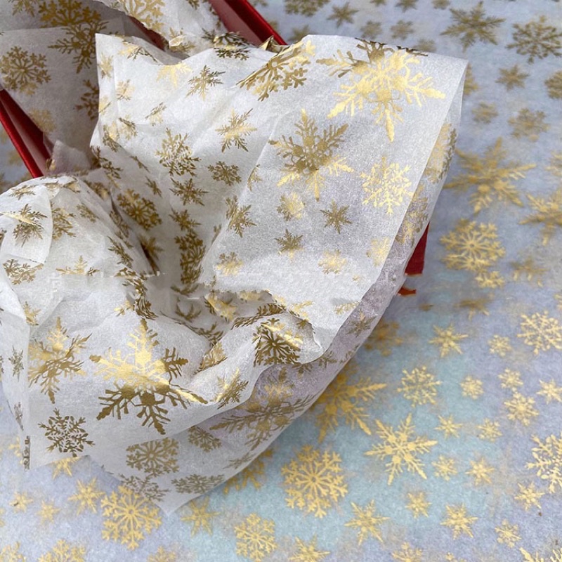 Giấy Pelure Hoạ Tiết Hoa Tuyết Vàng Size 50*70cm