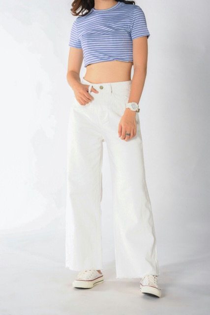 Quần culottes đen/trắng