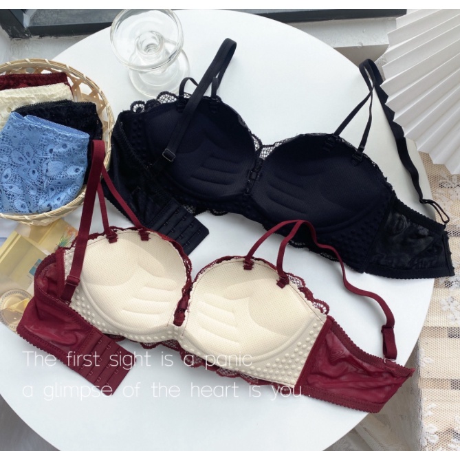 Áo Lót Nữ Ren Hoa Nâng Ngực Không Gọng Đệm Dày Bàn Tay Sexy Quyến Rũ Eva 0779