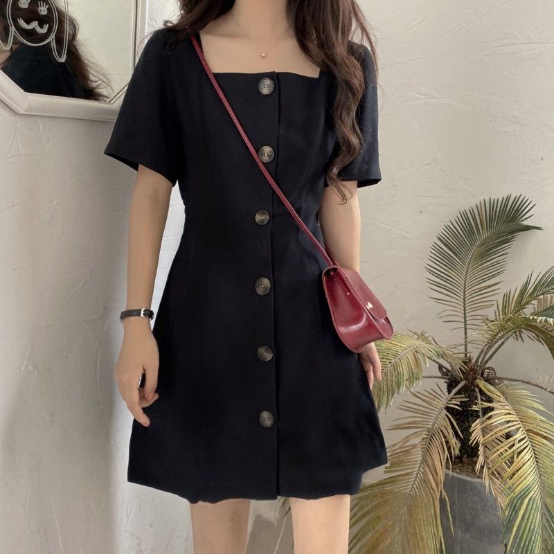 Đầm thun mát cổ vuông dáng xoè Butterfly