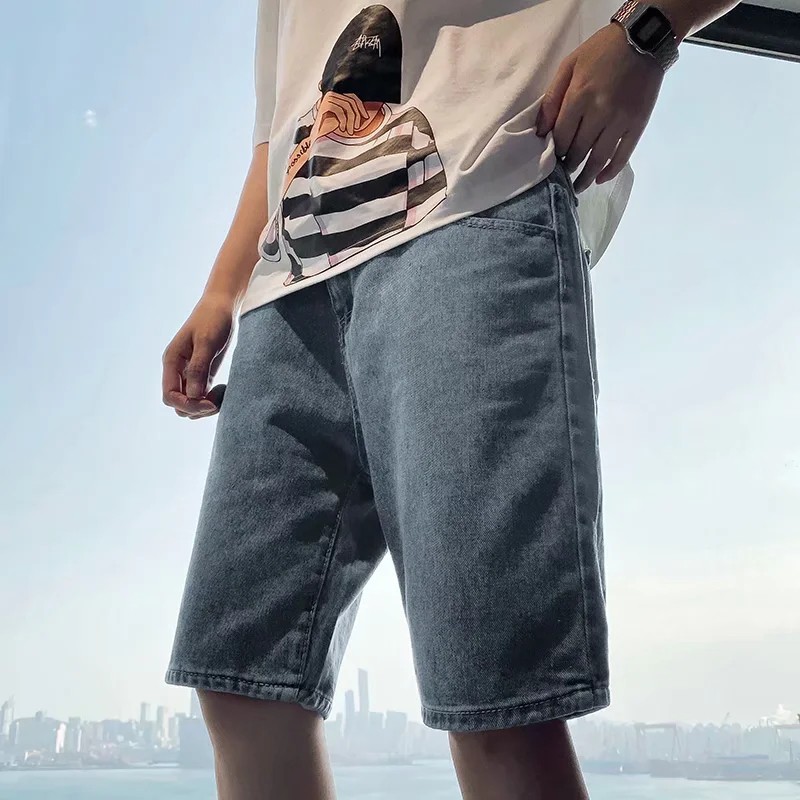 Quần Đùi Denim Màu Sáng Trẻ Trung Năng Động Cho Nam