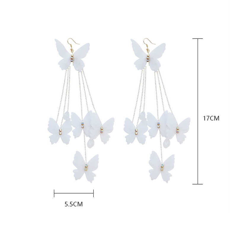 1 Đôi Bông Tai Dáng Dài Hình Bướm Phong Cách Bohemian Đơn Giản Thời Trang Hàn Quốc Cho Nữ