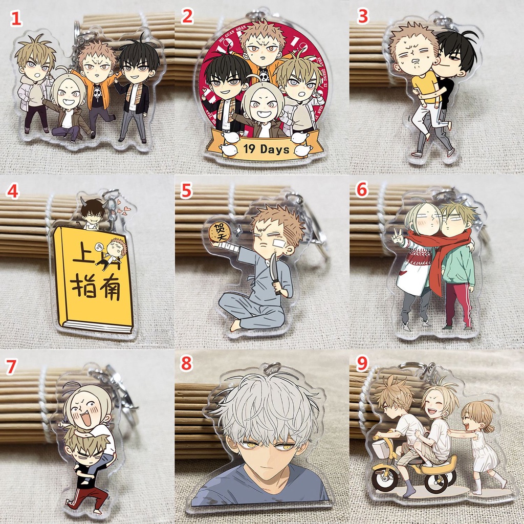 1 Móc Chìa Khóa Họa Tiết Hoạt Hình Anime Bằng Acrylic 19 Days Dễ Thương