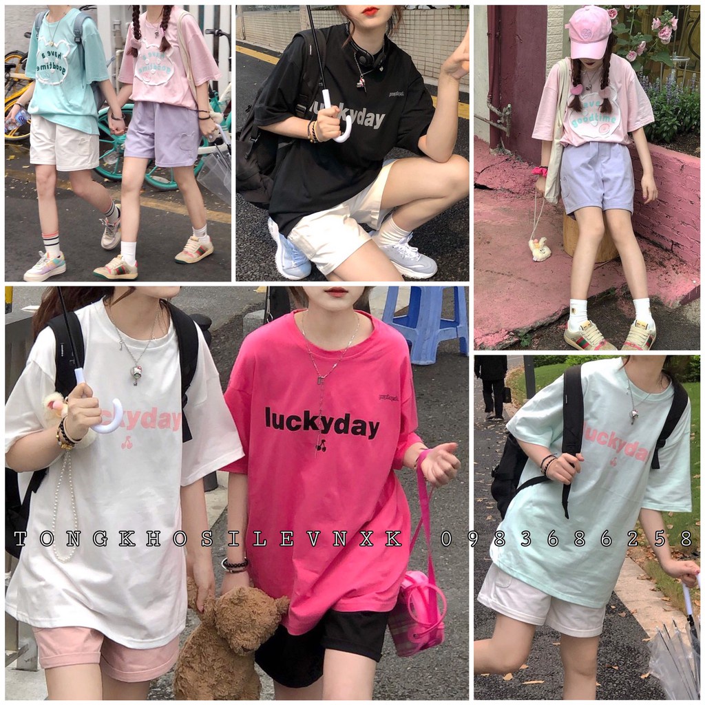 Quần Shorts Hình Gấu Đen Tím Trắng Hồng - Quần Ống Rộng Ngố Gập Gấu - Quần Đùi Nữ