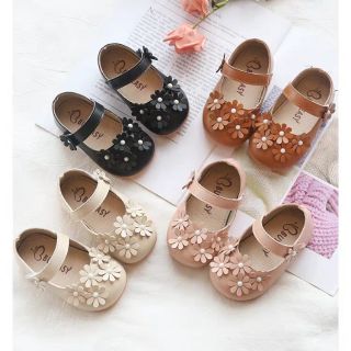 GIÀY BÚP BÊ DA MỀM CHO BÉ GÁI QUAI DÁN CÓ HOA